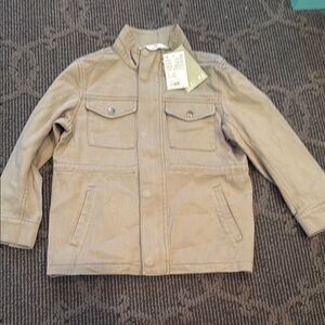 H&M Tan Jean Jacket with Casual Utility Style and Structured Shape